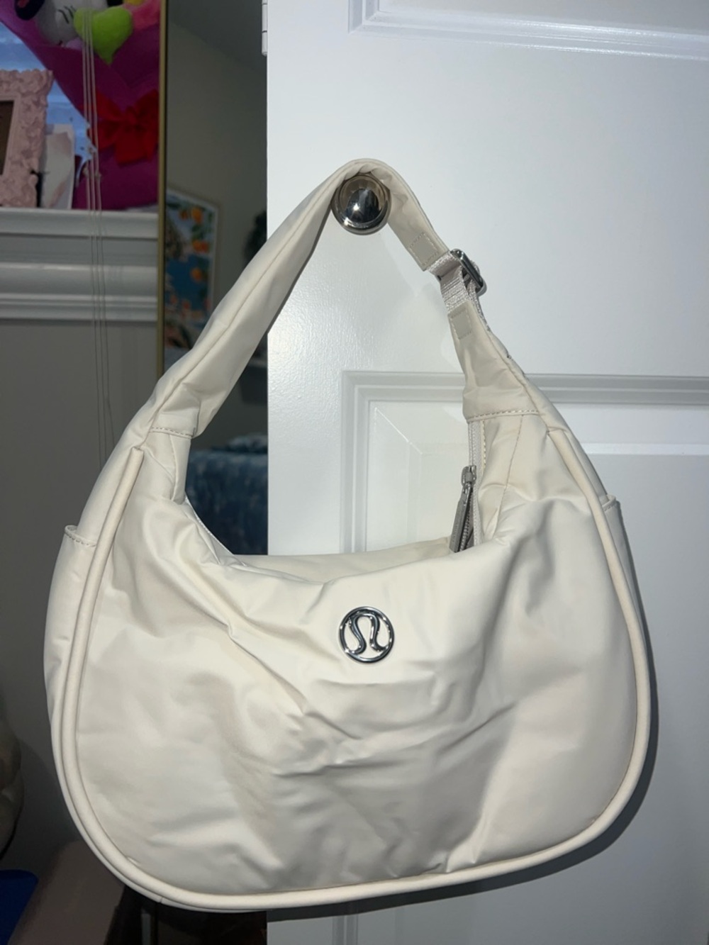 lululemon athletica Cream Crescent Shoulder Bag with Logo